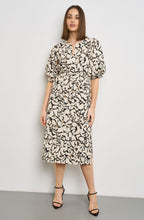 Light Creme Puff Sleeve Midi Dress