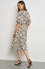 Light Creme Puff Sleeve Midi Dress
