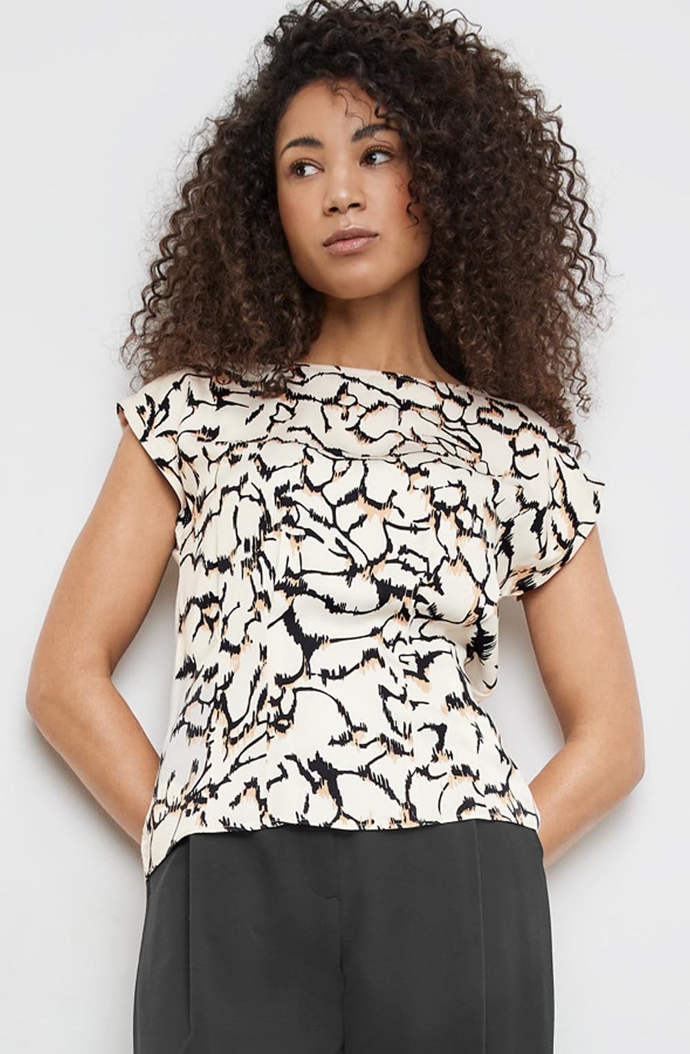 Light Creme Satin Front Shaped Blouse