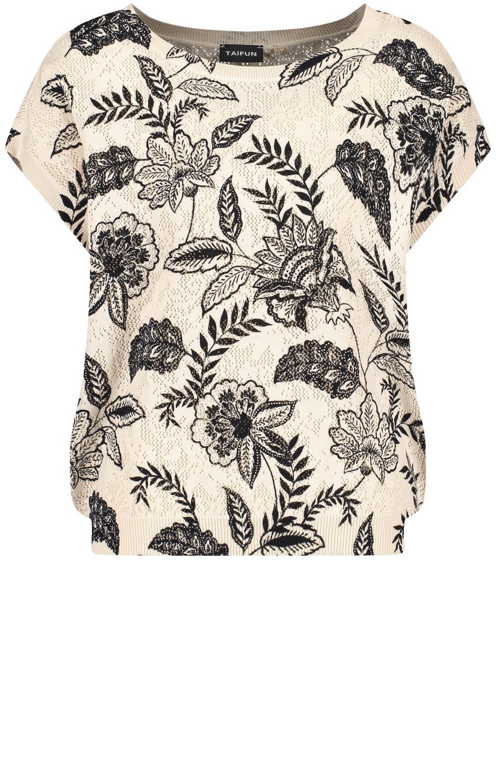 Light Creme Short Sleeved Openwork Knit Jumper