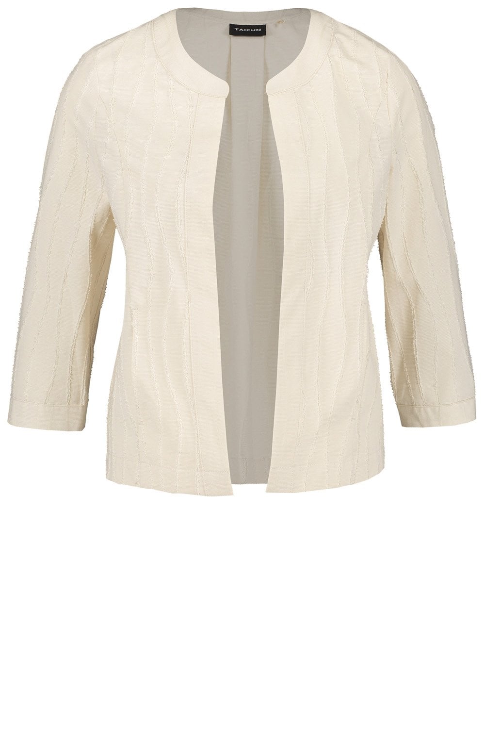 Light Creme Textured Edge To Edge Jacket