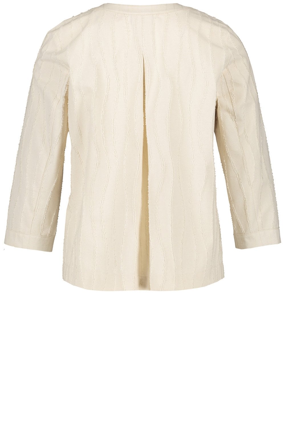 Light Creme Textured Edge To Edge Jacket