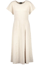 Light Creme Textured Jersey Midi Dress
