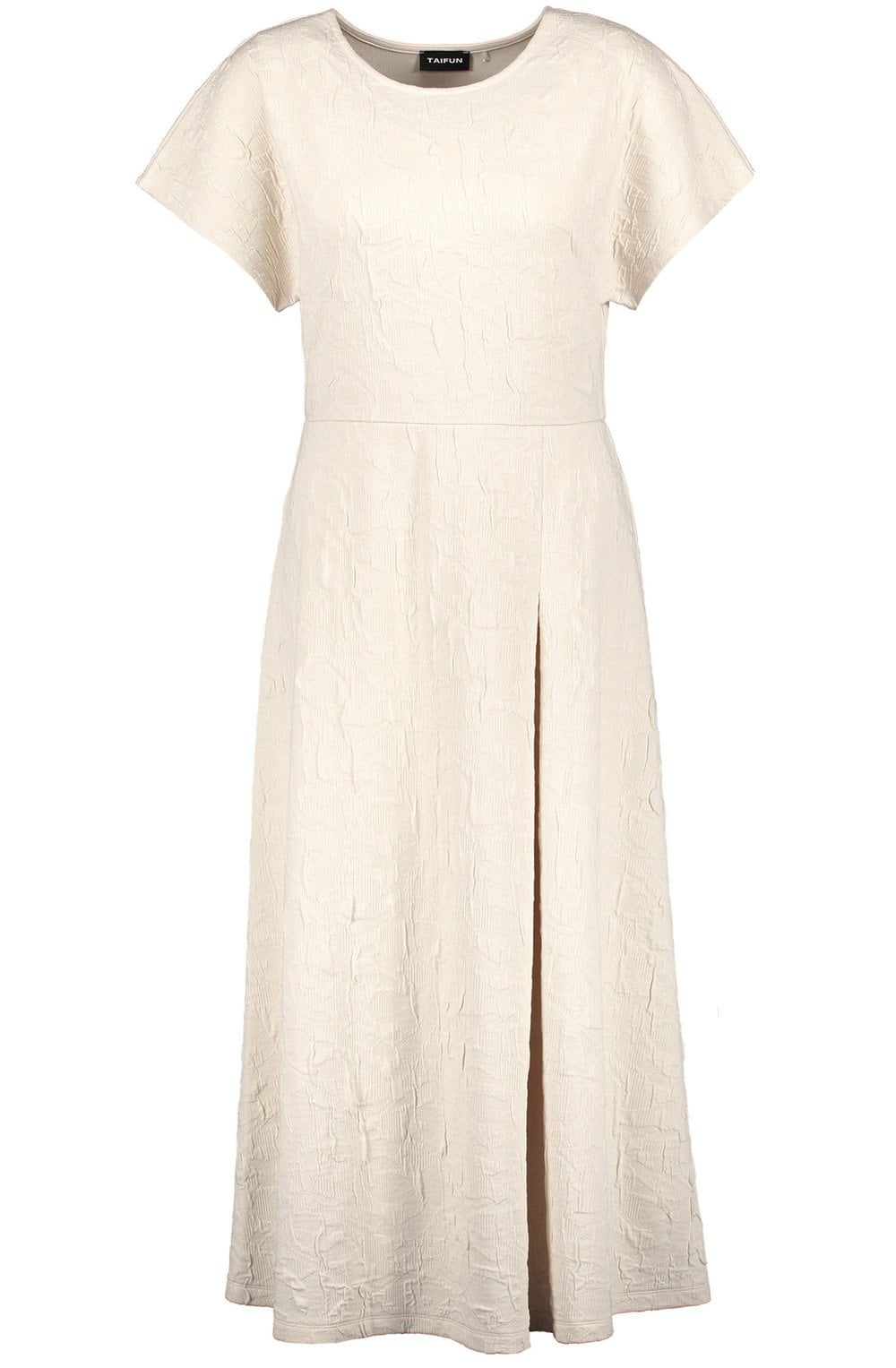 Light Creme Textured Jersey Midi Dress