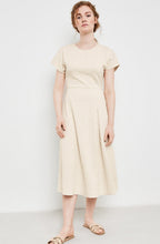 Light Creme Textured Jersey Midi Dress