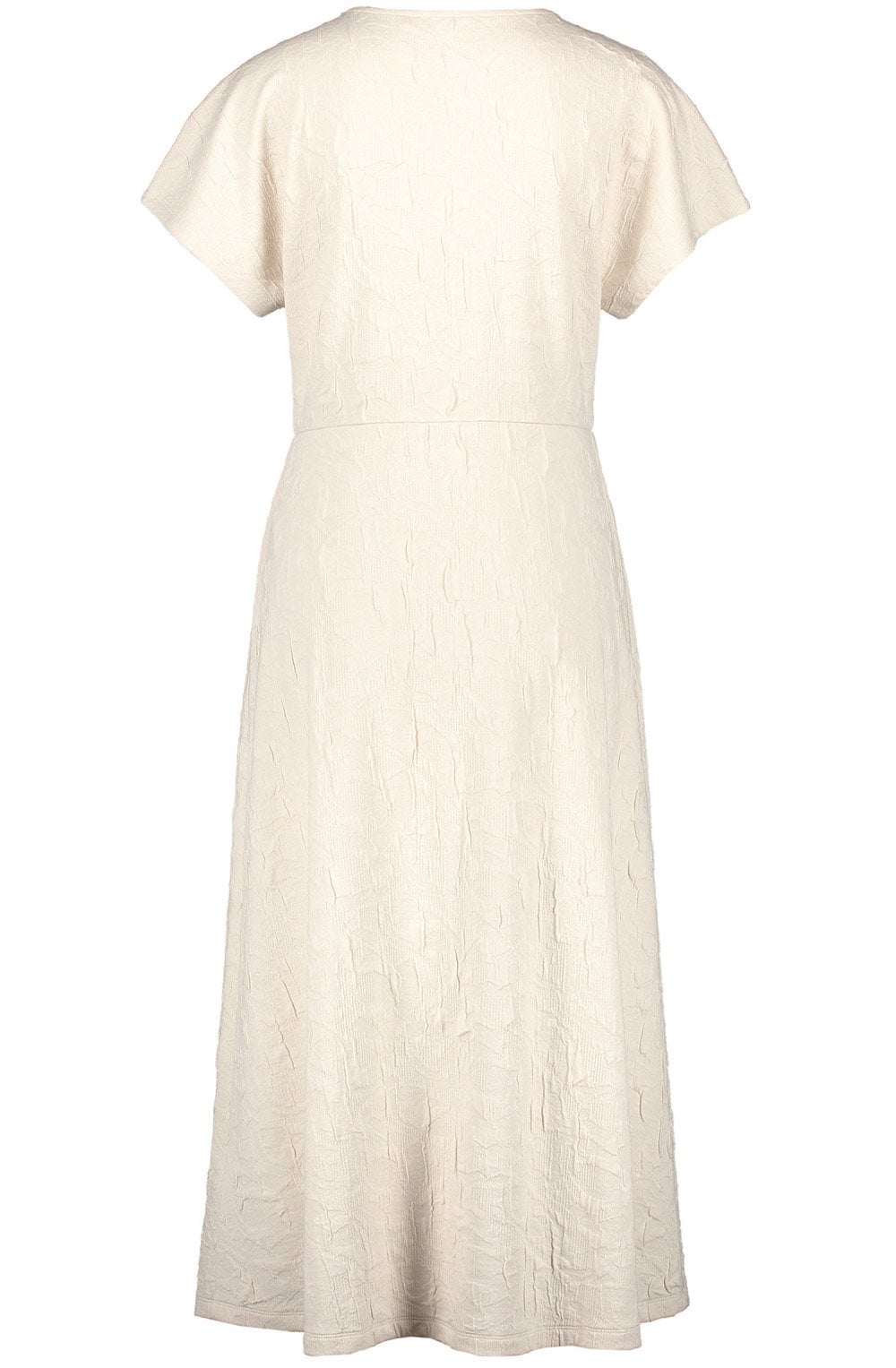 Light Creme Textured Jersey Midi Dress
