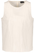 Light Creme Textured Sleeveless Blouse