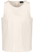 Light Creme Textured Sleeveless Blouse
