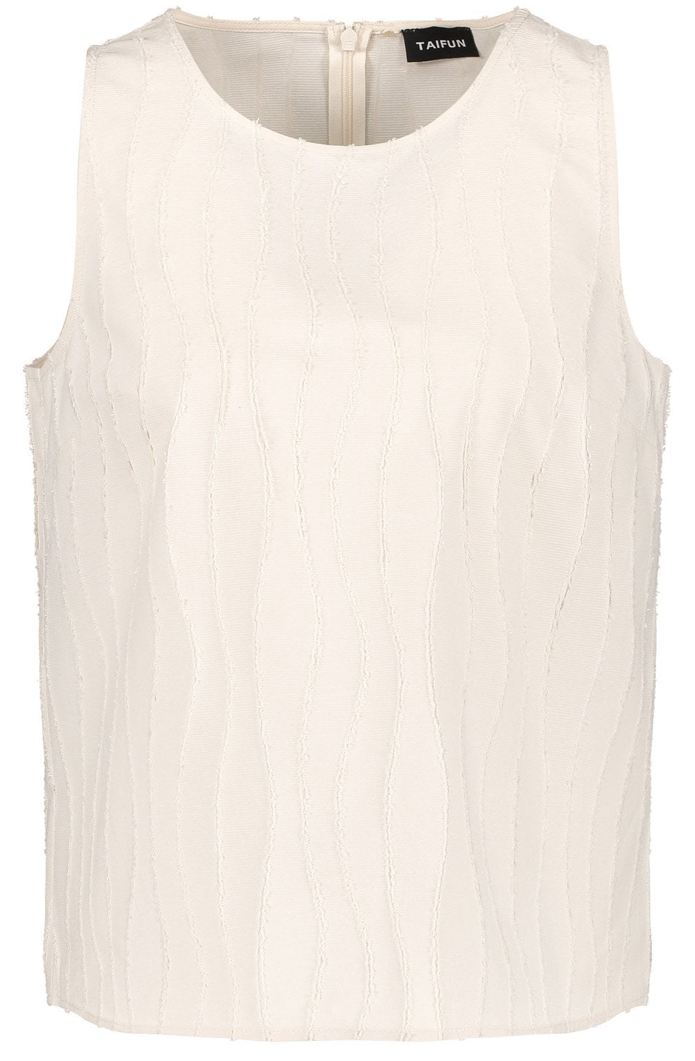 Light Creme Textured Sleeveless Blouse