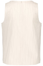 Light Creme Textured Sleeveless Blouse