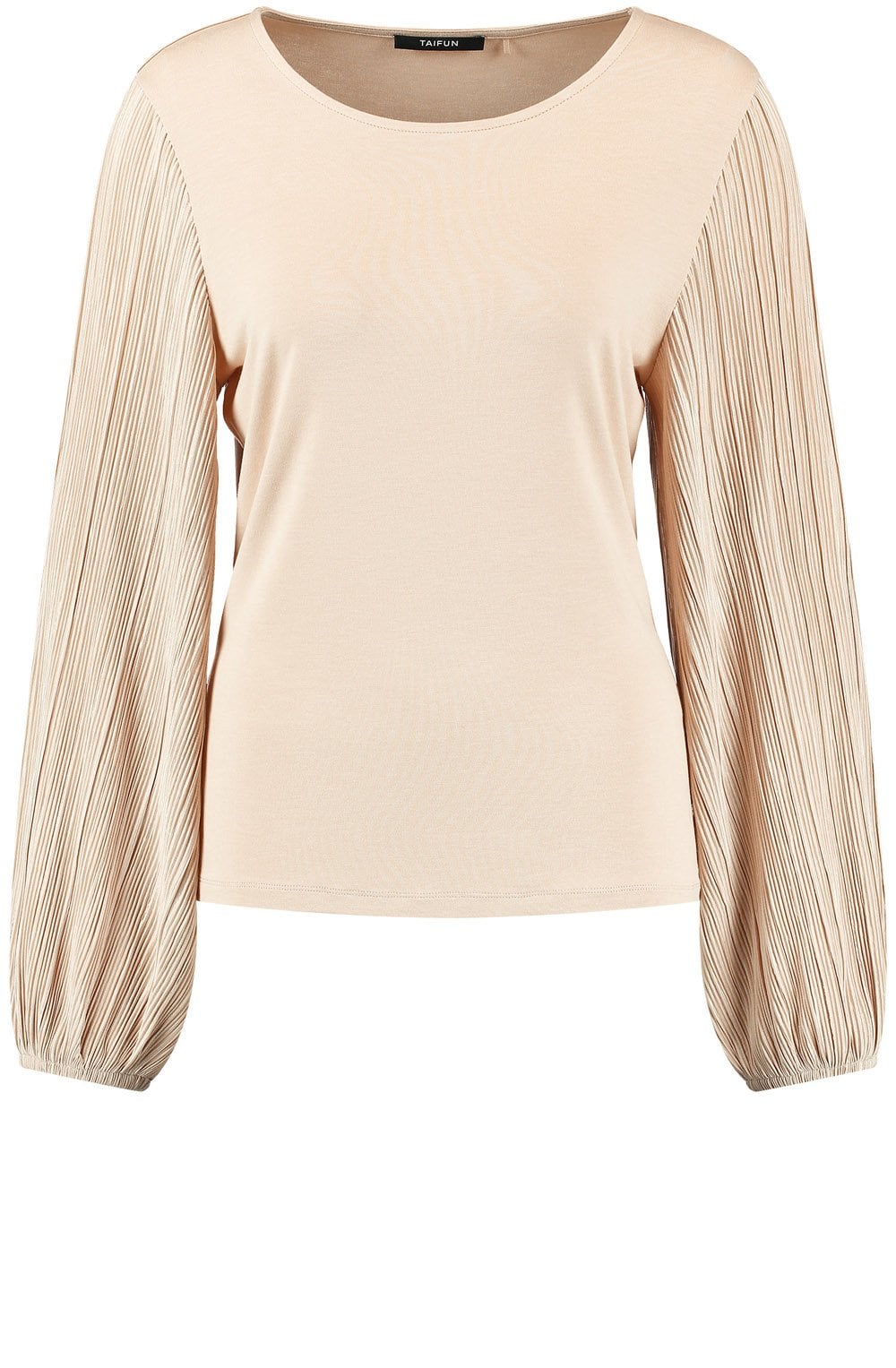 Light Sand Blouse with Pleated Sleeves