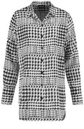 Long Black & White Pattern Blouse