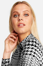 Long Black & White Pattern Blouse