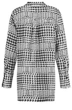 Long Black & White Pattern Blouse