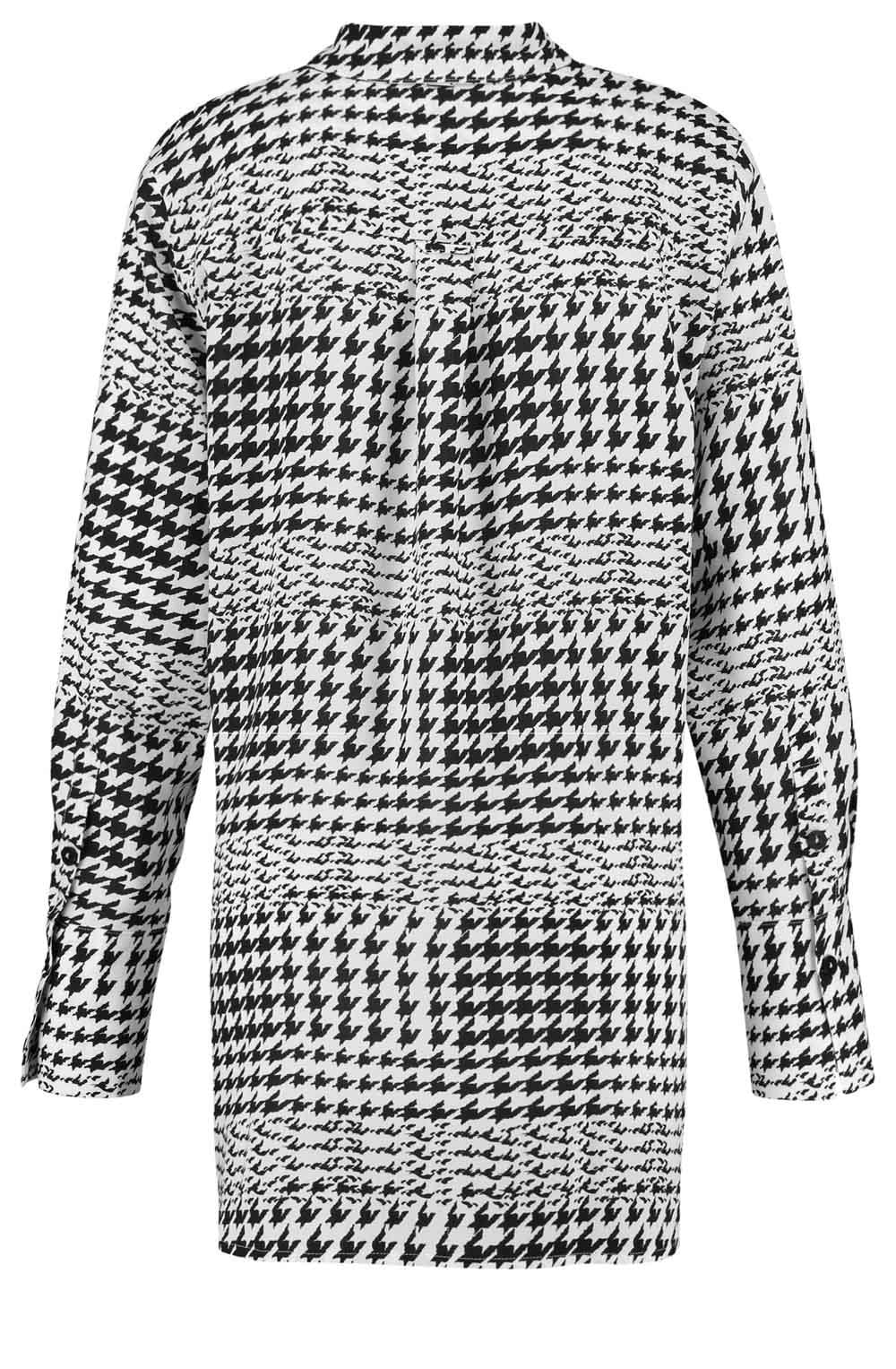Long Black & White Pattern Blouse