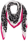 Luminous Pink and Animal Print Scarf