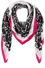Luminous Pink and Animal Print Scarf