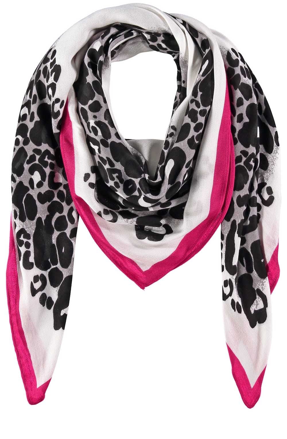 Luminous Pink and Animal Print Scarf