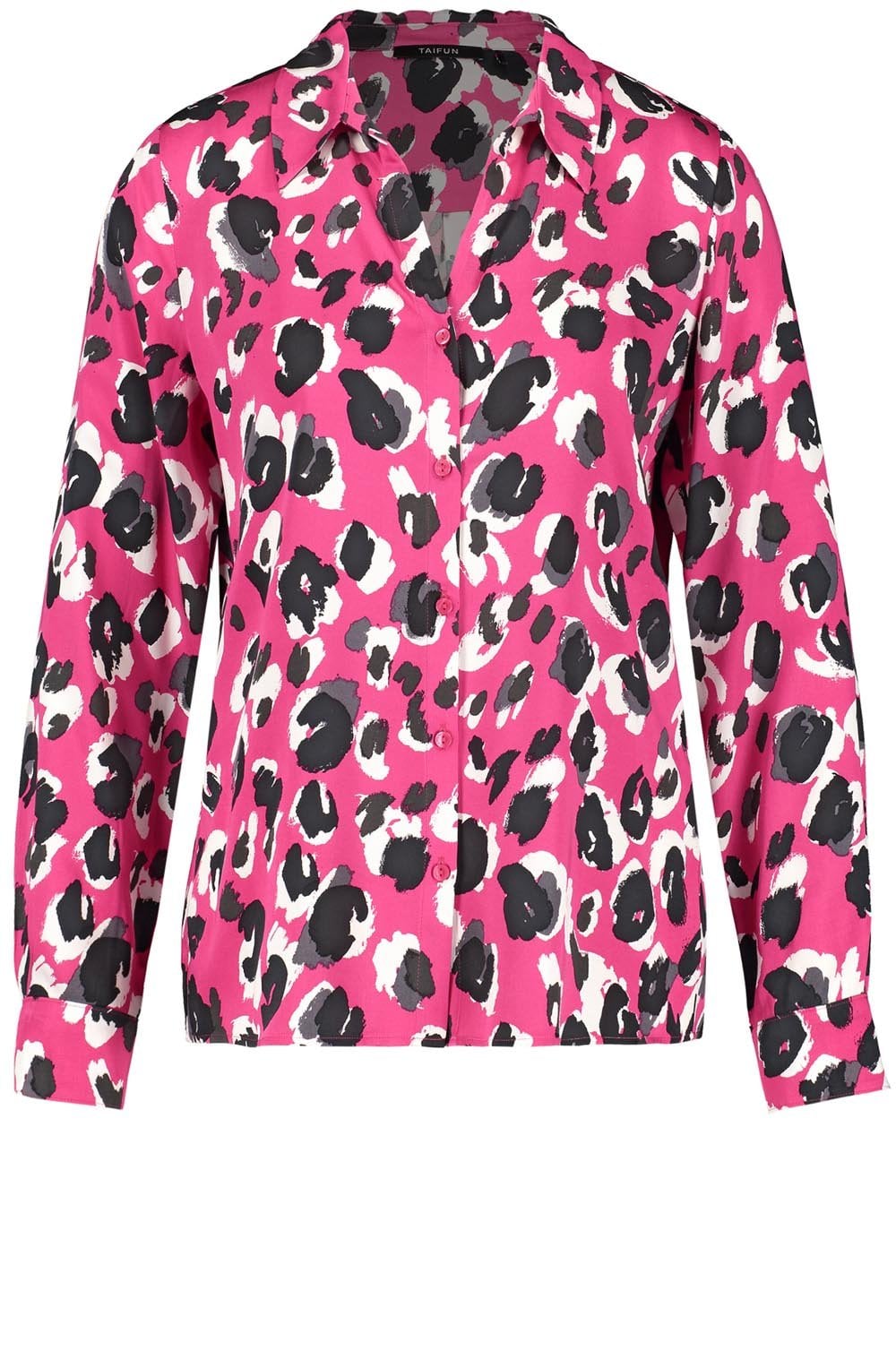 Luminous Pink Animal Print Silky Feel Blouse