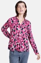 Luminous Pink Animal Print Silky Feel Blouse