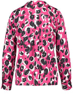 Luminous Pink Animal Print Silky Feel Blouse