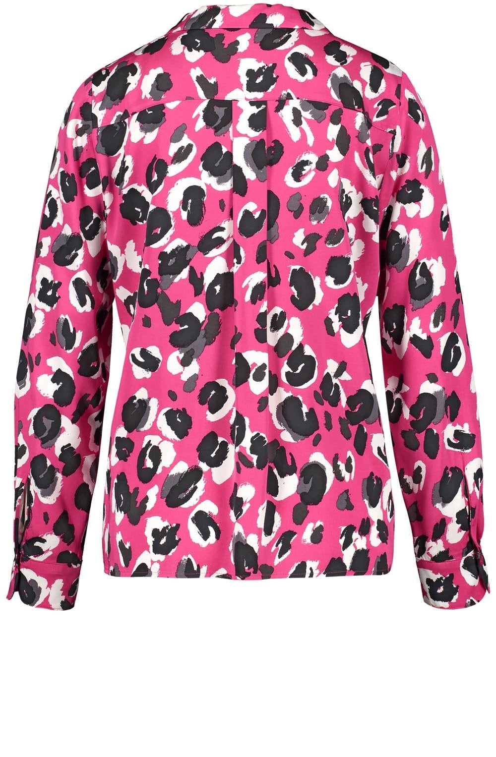 Luminous Pink Animal Print Silky Feel Blouse