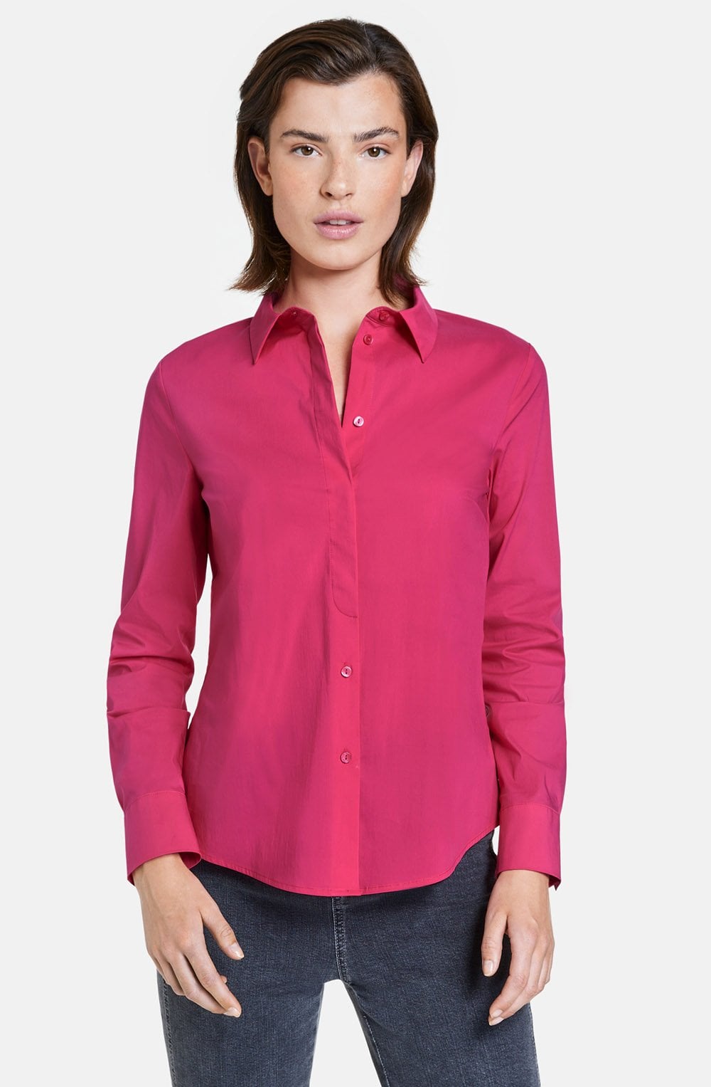 Luminous Pink Stretch Cotton Shirt