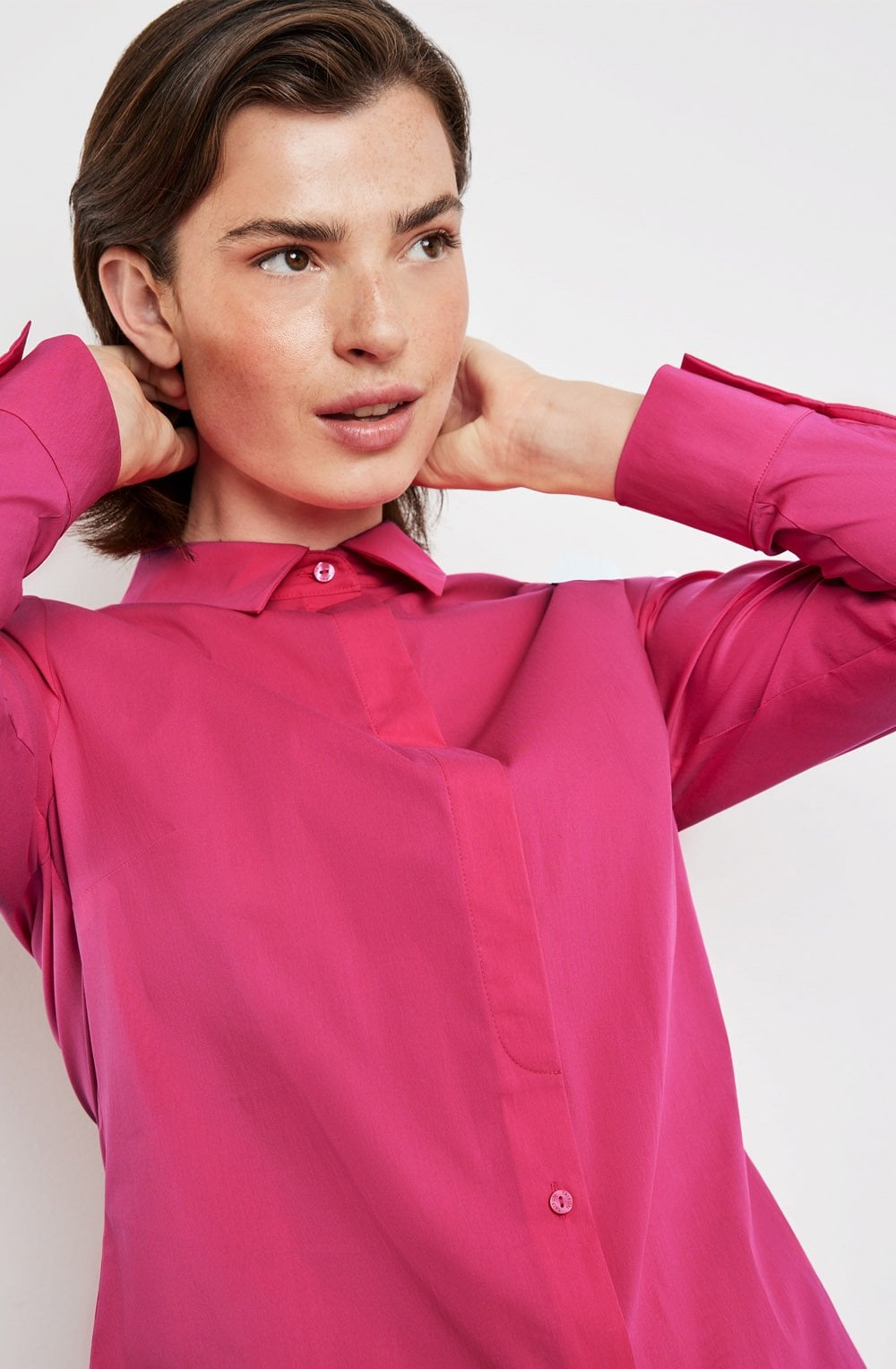 Luminous Pink Stretch Cotton Shirt