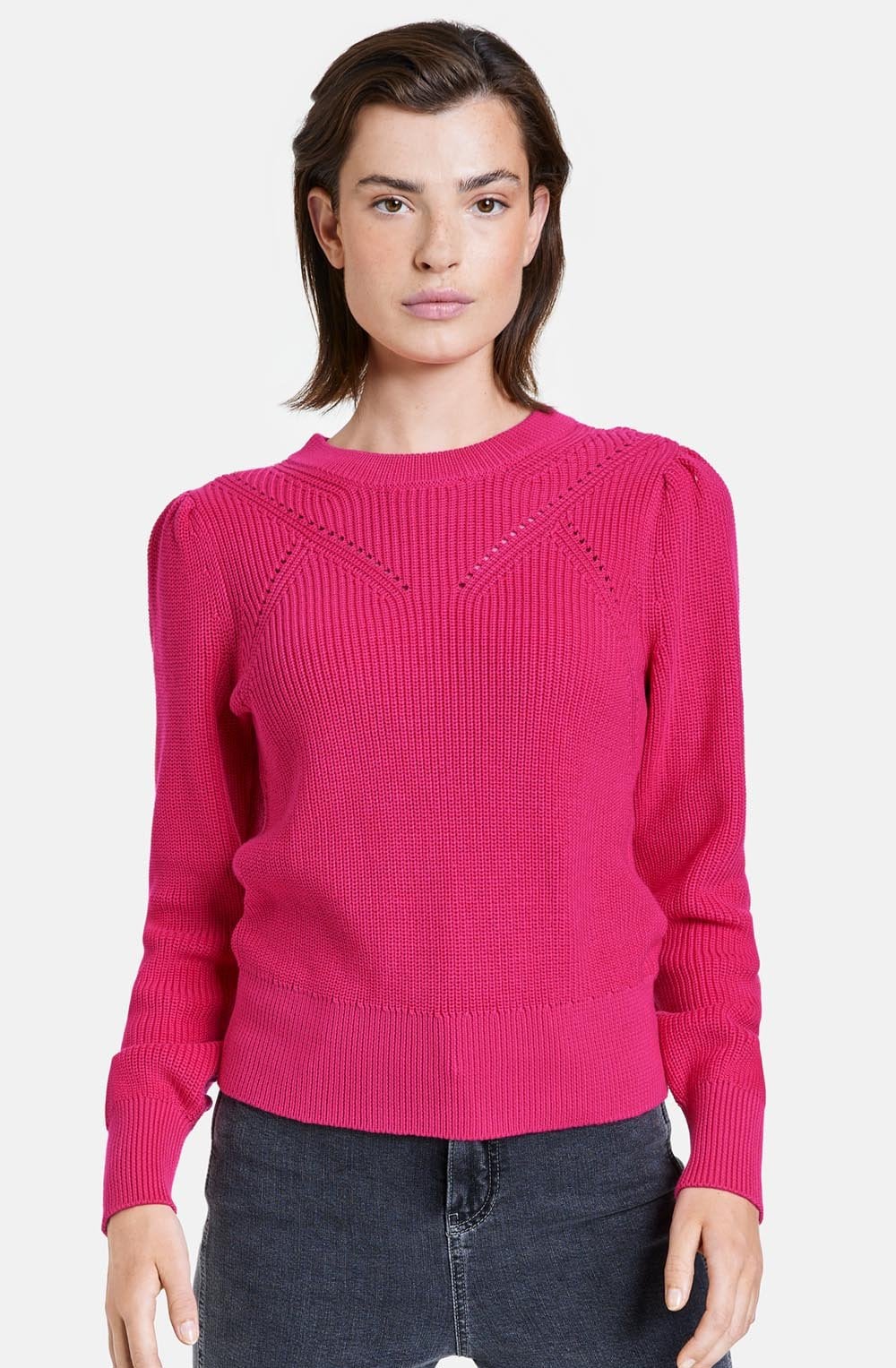 Luminous Pink Textured Knit Jumper