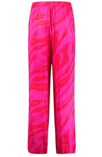 Magenta and Digital Red Satin Palazzo Trousers
