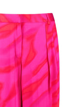 Magenta and Digital Red Satin Palazzo Trousers