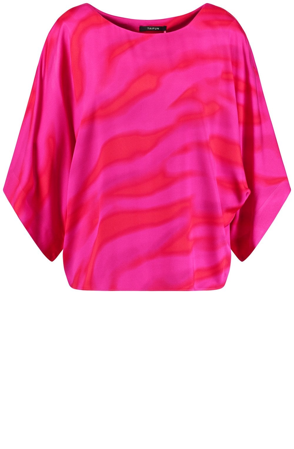 Magenta and Digital Red Two Tone Satin Blouse