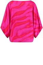 Magenta and Digital Red Two Tone Satin Blouse