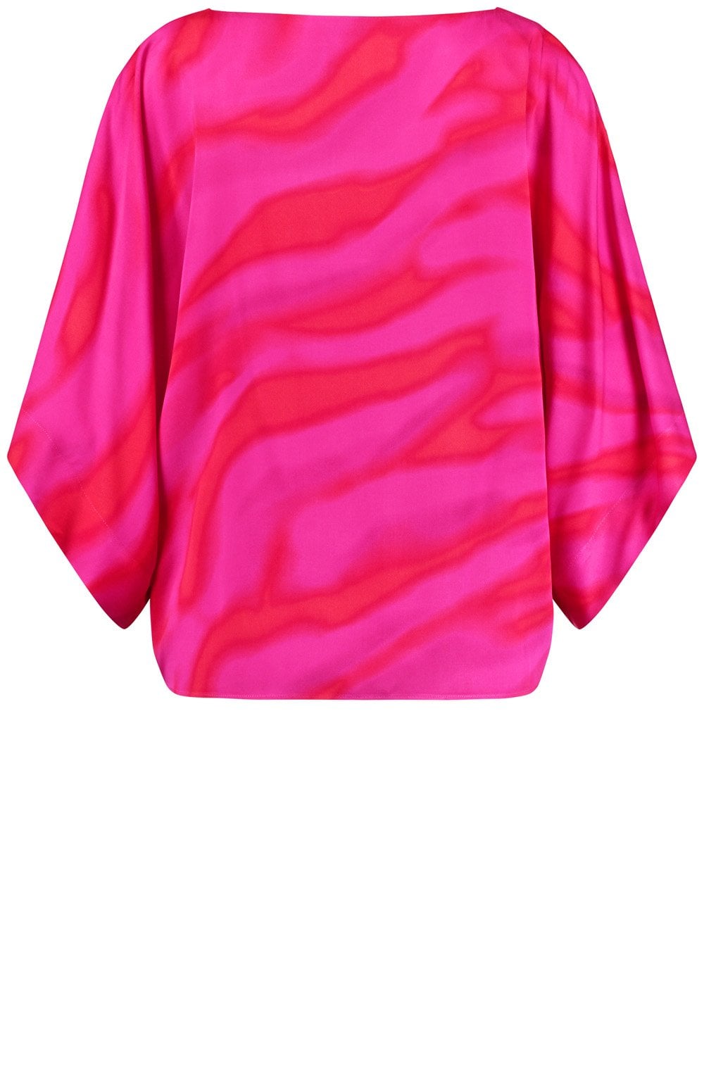 Magenta and Digital Red Two Tone Satin Blouse