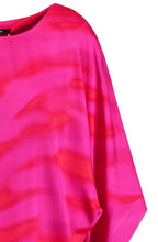 Magenta and Digital Red Two Tone Satin Blouse