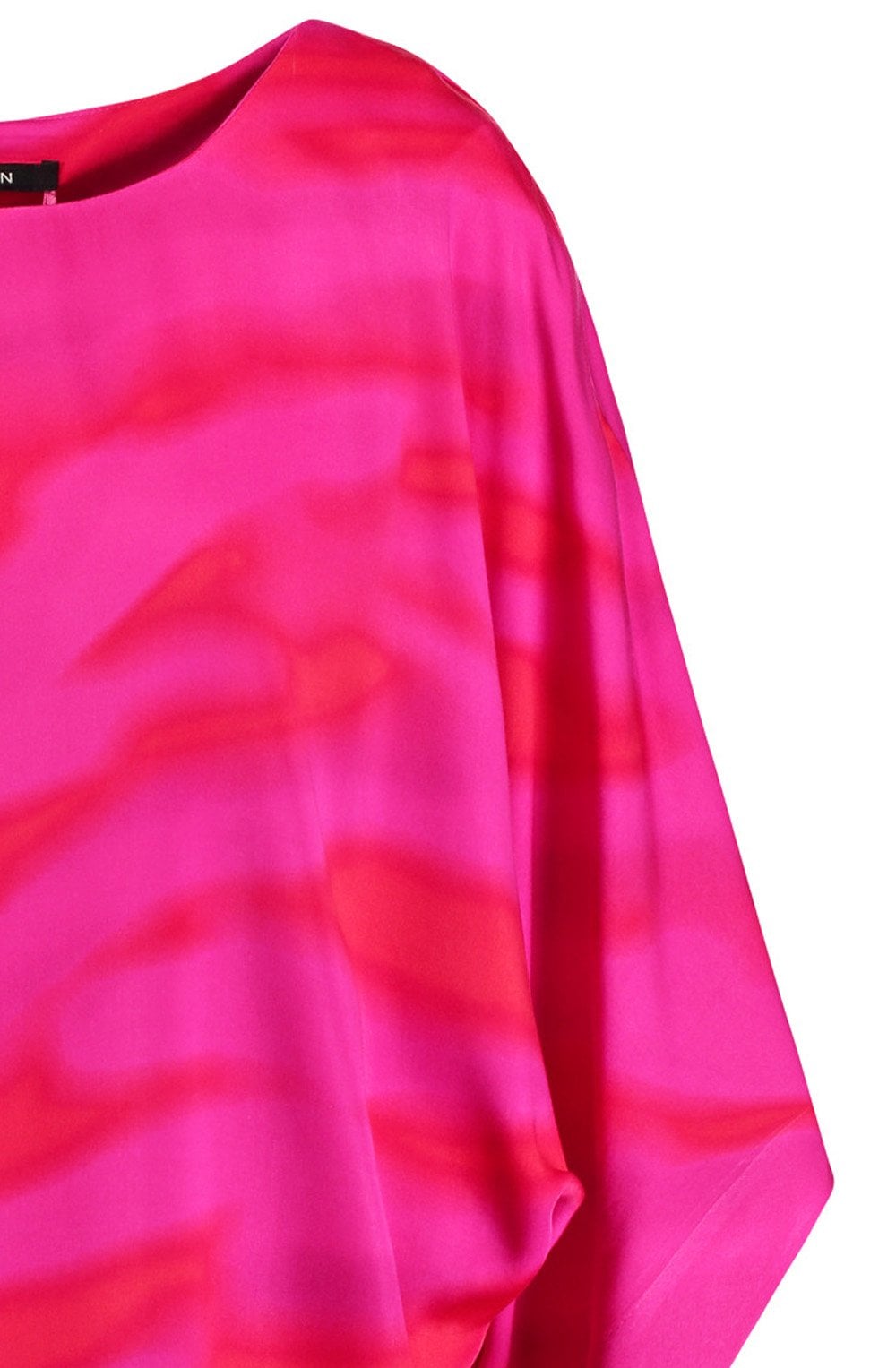 Magenta and Digital Red Two Tone Satin Blouse