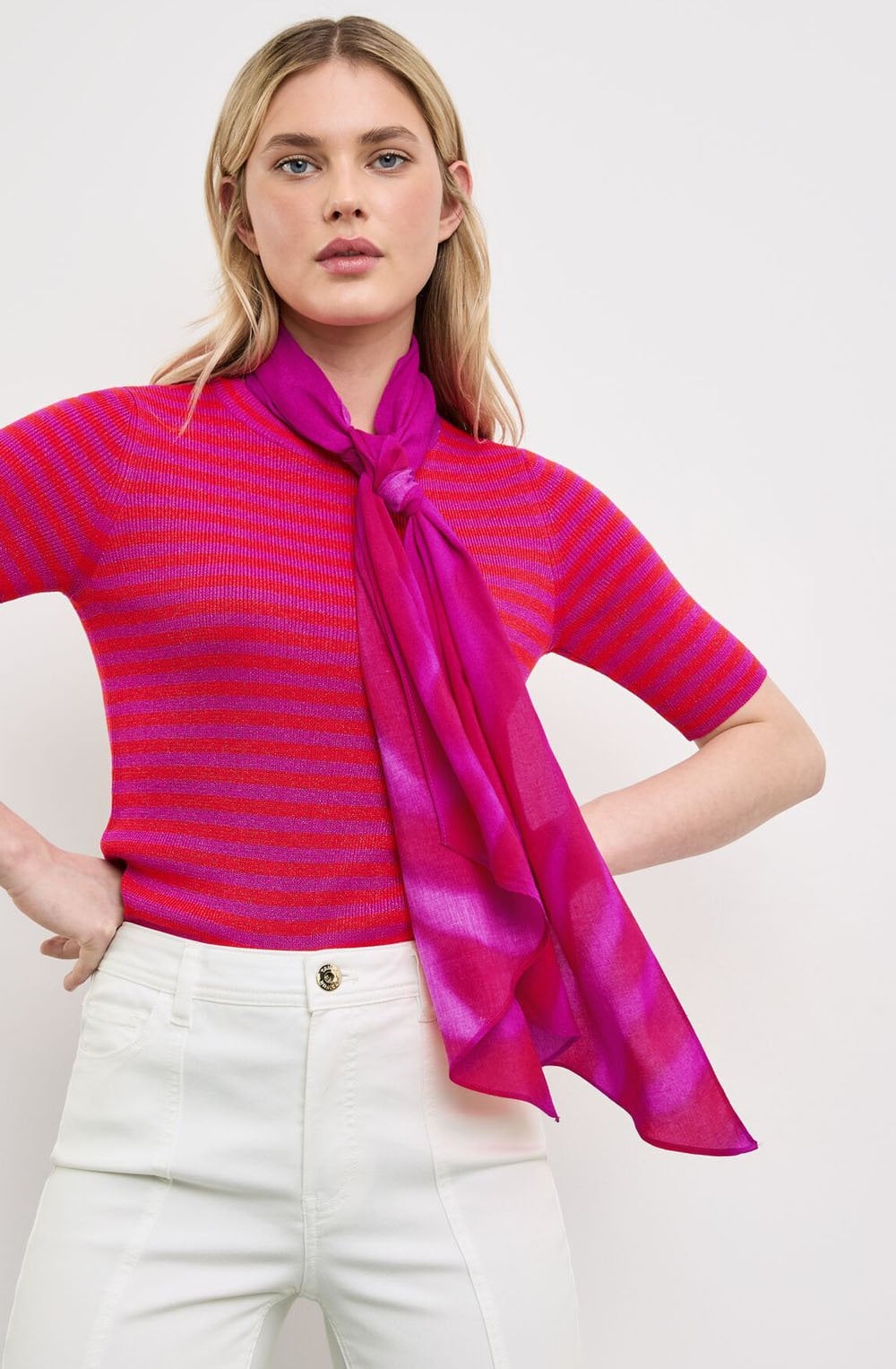 Magenta Asymmetric Scarf