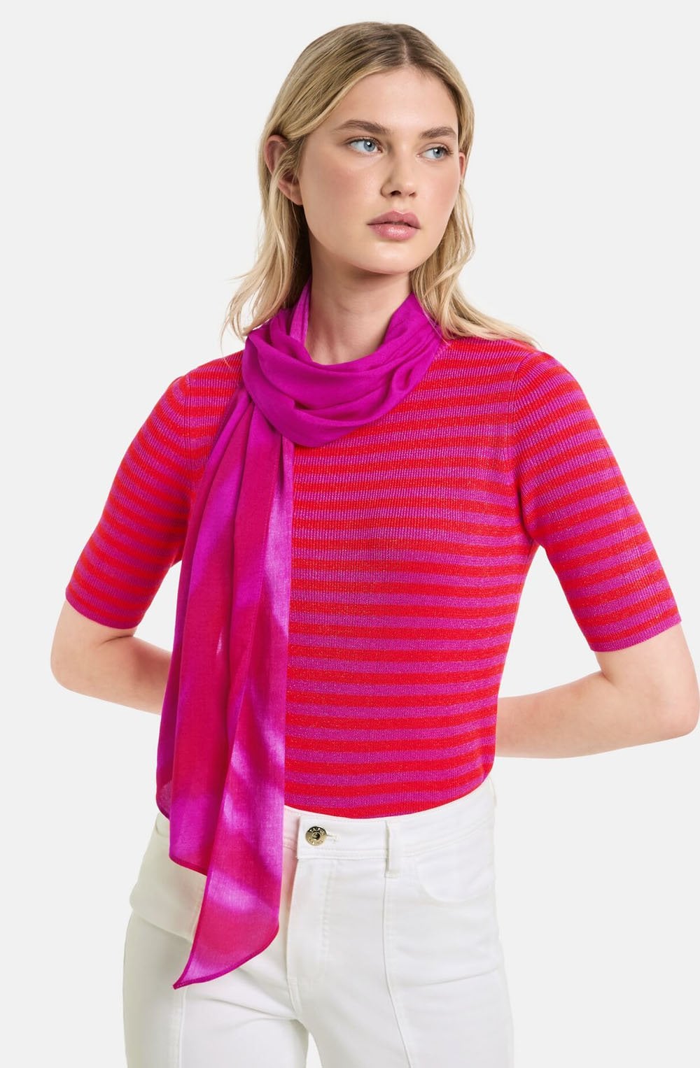 Magenta Asymmetric Scarf