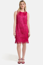 Magenta Fringed Sleeveless Dress