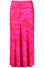 Magenta Two Tone Swirling Midi Skirt