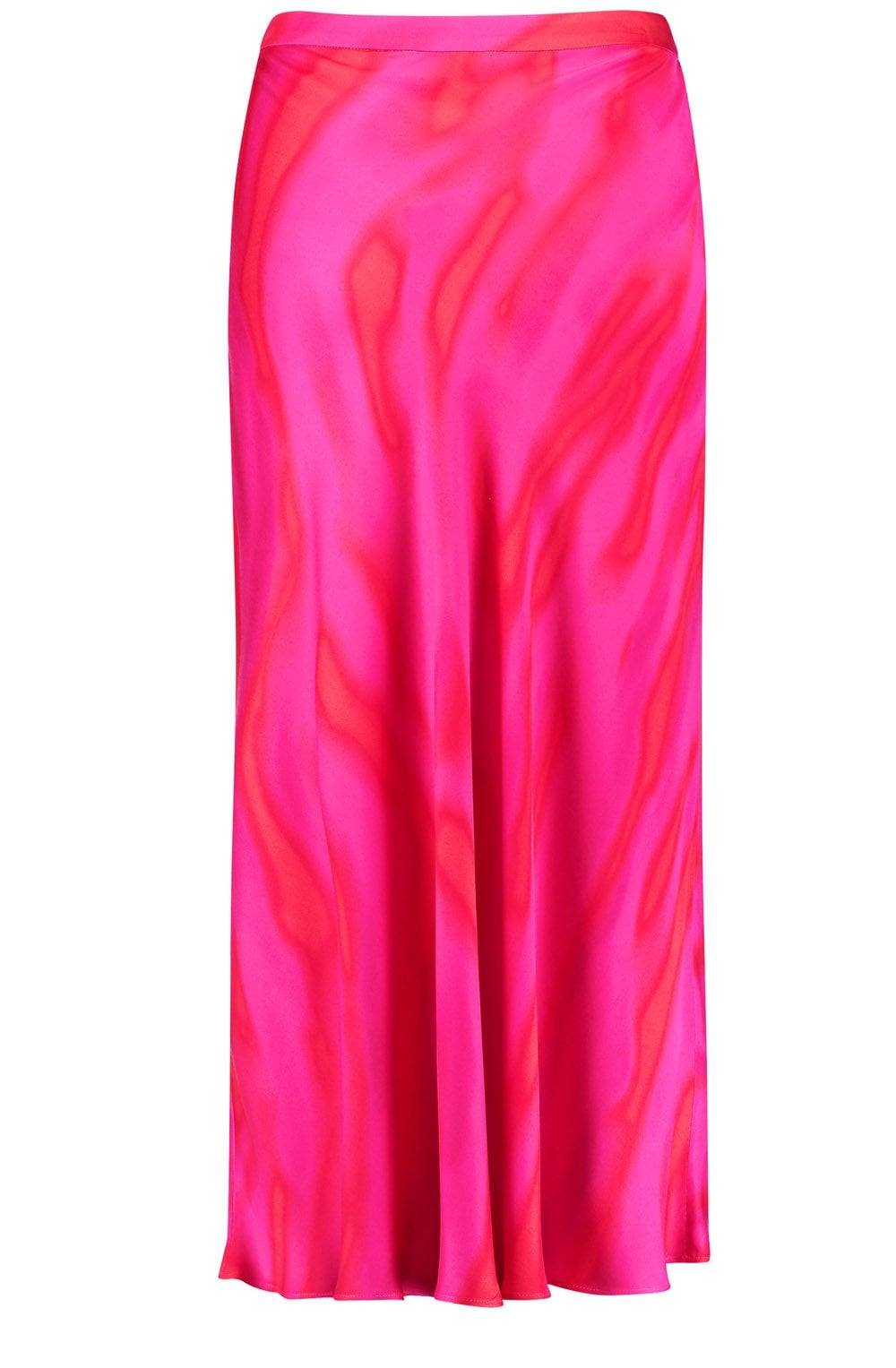 Magenta Two Tone Swirling Midi Skirt