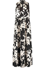 Monochrome Floral High Neck Maxi Dress