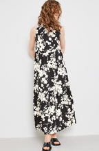 Monochrome Floral High Neck Maxi Dress