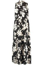 Monochrome Floral High Neck Maxi Dress
