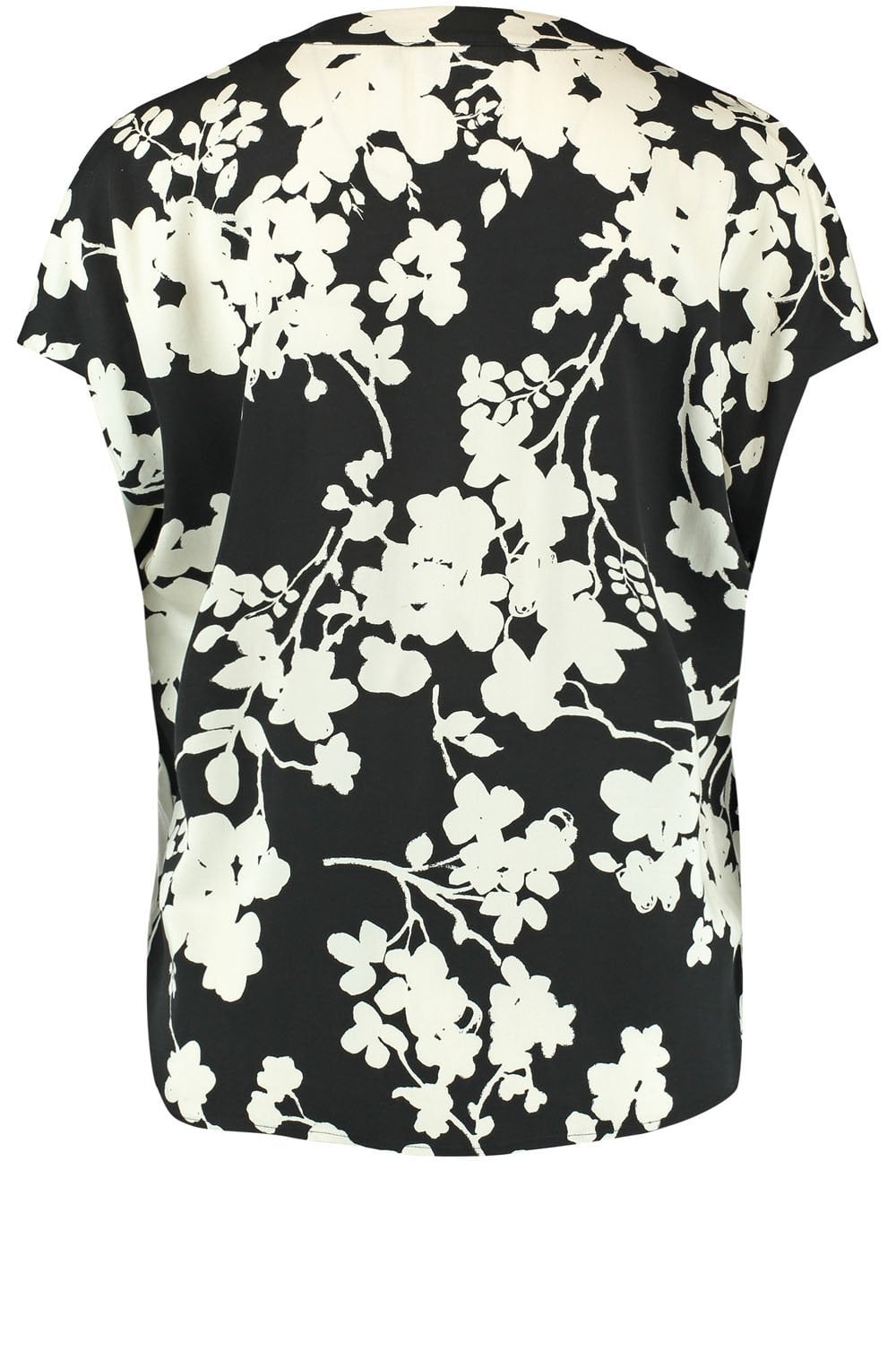 Monochrome Floral Print Silky Blouse