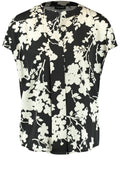 Monochrome Floral Print Silky Blouse