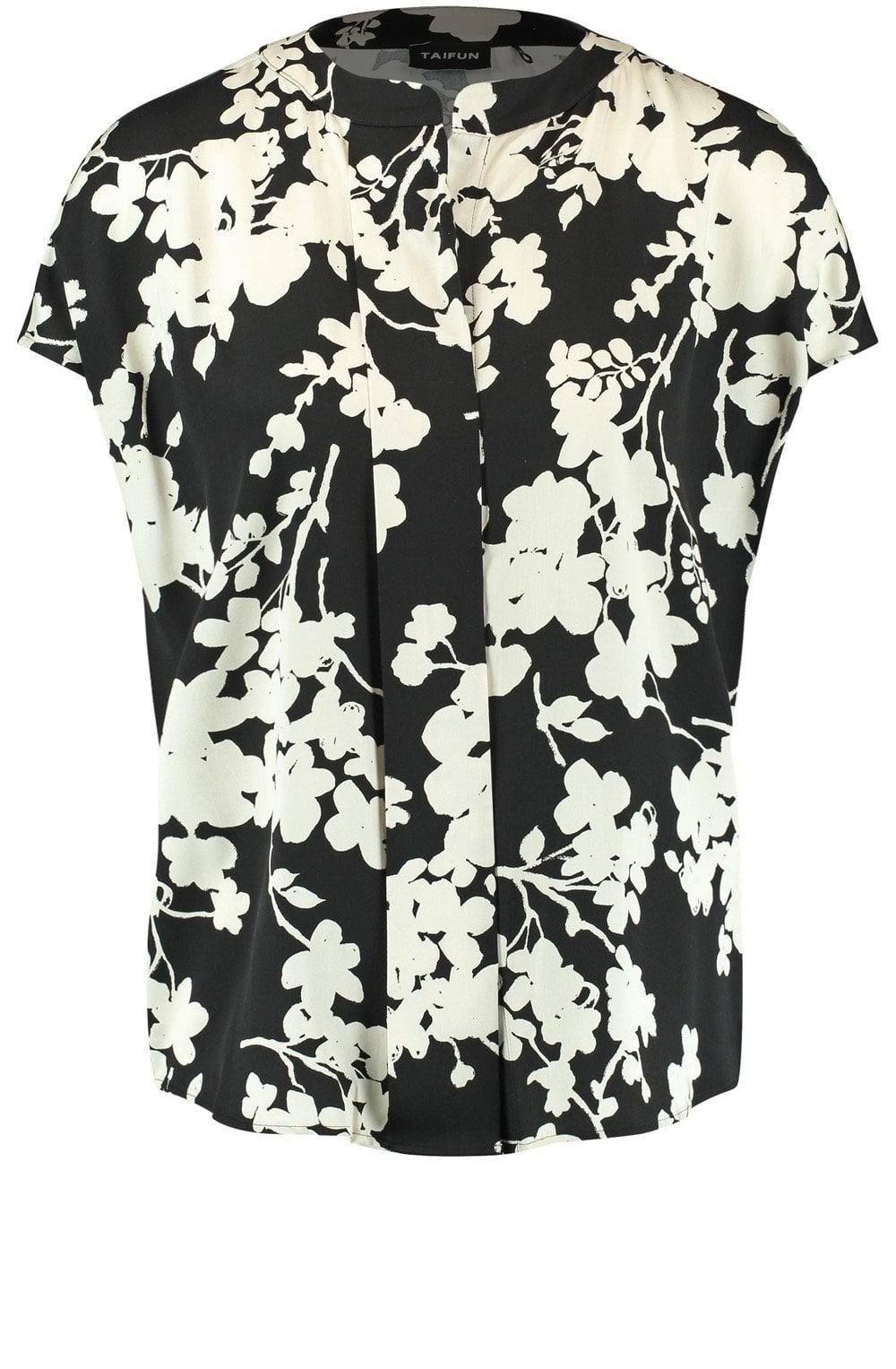 Monochrome Floral Print Silky Blouse