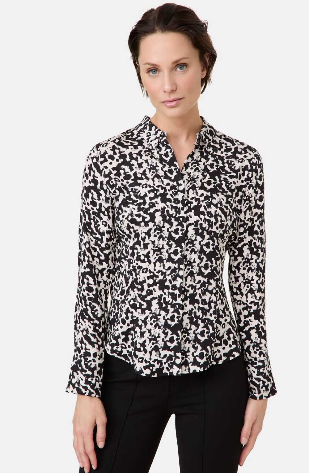 Monochrome Satin Touch Shaped Shirt
