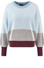 Morning Sky Ribbed Jumper with Colour Block