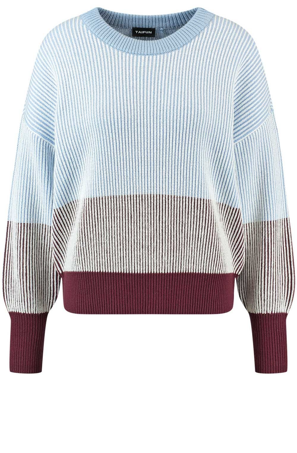Morning Sky Ribbed Jumper with Colour Block
